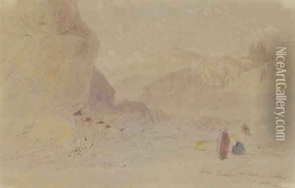 Thebes, Valley of the Tombs of the Kings Oil Painting - Edward Lear