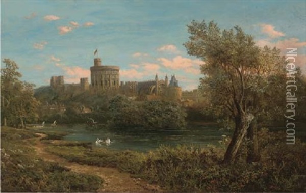 Windsor Castle From Across The Thames Oil Painting - Edward H. Niemann