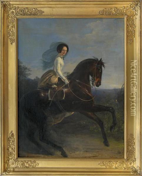 A Morning Ride Oil Painting - Alfred De Dreux