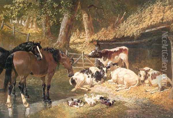 Farm Yard Friends Oil Painting - John Frederick Herring Snr