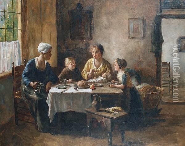 Feeding The Newborn Oil Painting - Bernard Johann De Hoog