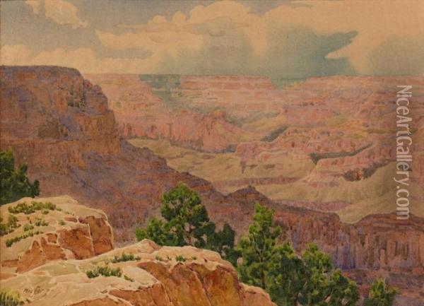 A View Of The Grand Canyon Oil Painting - Gunnar M. Widforss