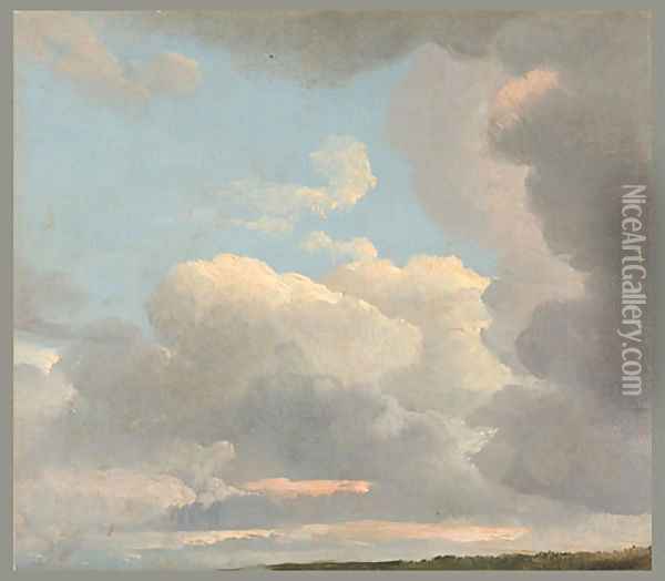 Study of Clouds ca 1800 Oil Painting - Simon-Joseph-Alexandre-Clement Denis