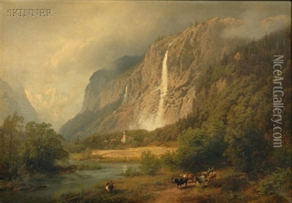 Alpine View Oil Painting - Hermann Herzog