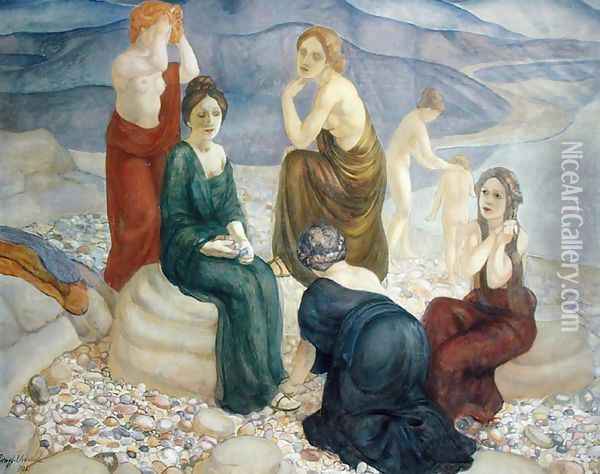Evening, 1908 Oil Painting - Kuzma Sergeevich Petrov-Vodkin