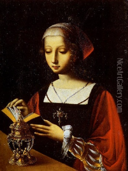 Portrait De Jeune Femme En Sainte Madeleine Oil Painting -  Master of the Female Half Lengths
