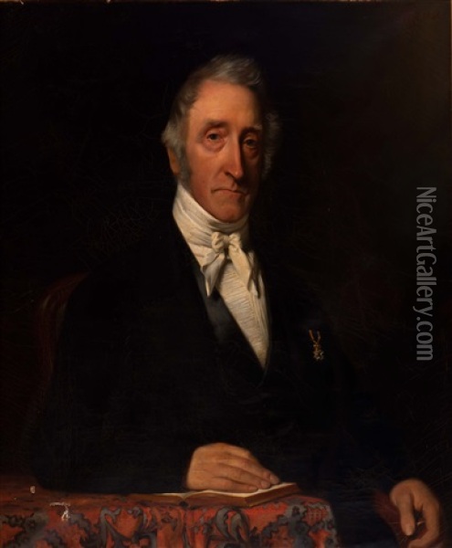 Portrait Of A Distinguished Gentleman Oil Painting - Jan Wendel Gerstenhauer Zimmermann