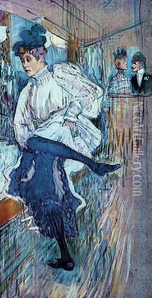 Jane Avril Dancing 2 Oil Painting - Henri De Toulouse-Lautrec