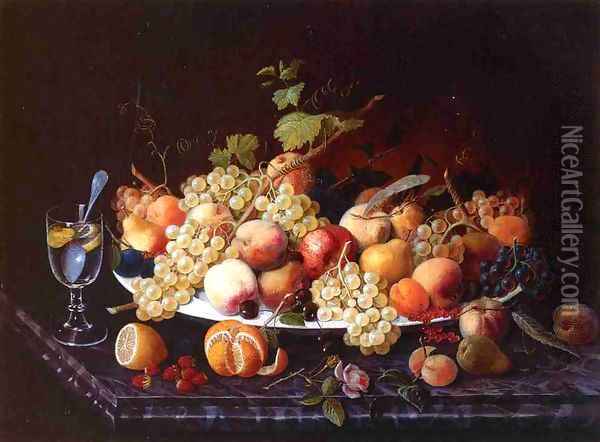 Still Life with Fruit 1850 Oil Painting - Severin Roesen