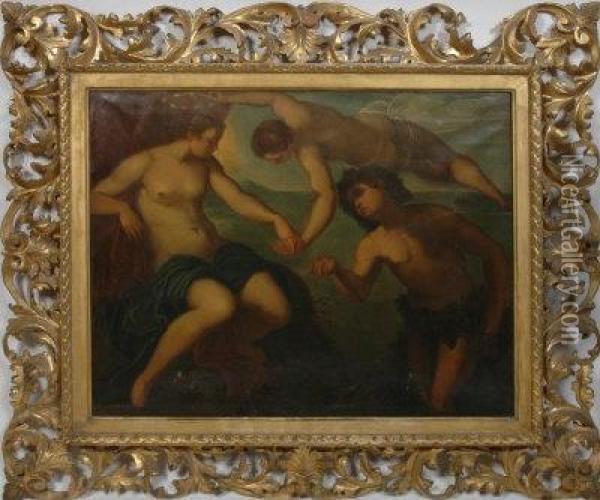 Bacchus And Ariadne. Oil Painting - Jacopo Robusti, II Tintoretto