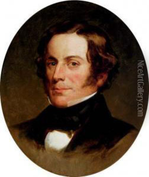 Portrait Of A Gentleman Oil Painting - Samuel B. Waugh