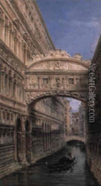 The Bridge Of Sighs, Venice Oil Painting - Giovanni Grubas