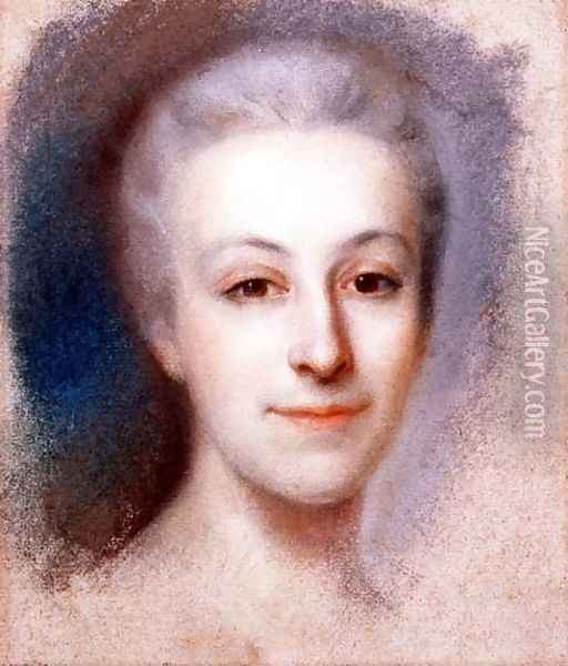 Portrait of a Lady Oil Painting - Maurice Quentin de La Tour