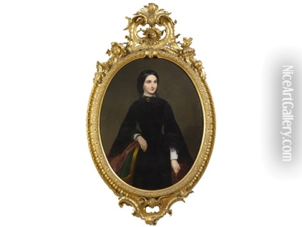 Ritratto Di Maria Teresa Beatrice Gaetana D Asburgo-este Oil Painting - Adeodato Malatesta