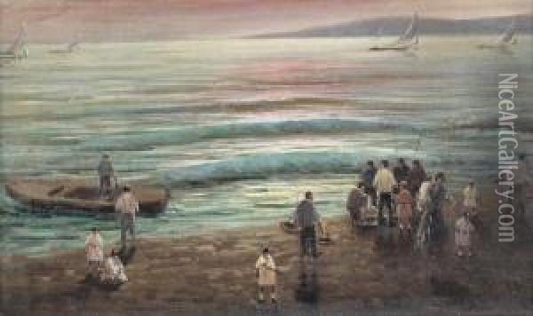 Tramonto Sulla Spiaggia Oil Painting - Federico Morello