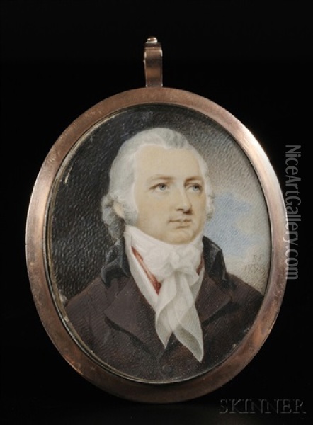 Portrait Miniature Of A Gentleman Oil Painting - Robert Field