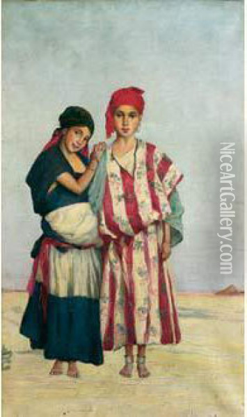 Deux Jeunes Filles Oil Painting - Louis Joseph Anthonissen