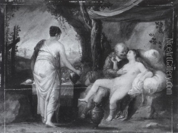Lot Und Seine Tochter Oil Painting - Aegidius Sadeler II