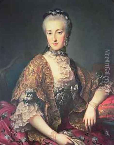 Archduchess Maria Anna Habsburg-Lothringen called Marianne 1738-89 Oil Painting - Martin II Mytens or Meytens