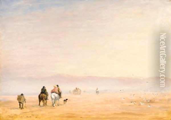 Crossing The Sands Oil Painting - David Cox