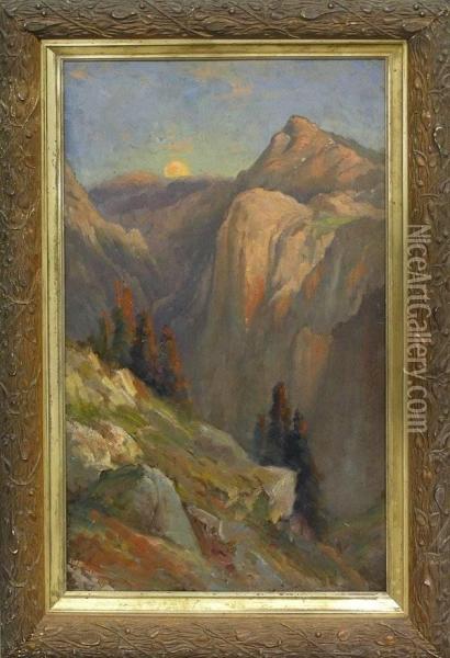 Mountains At Sunrise Oil Painting - Deidrich Henry Gremke