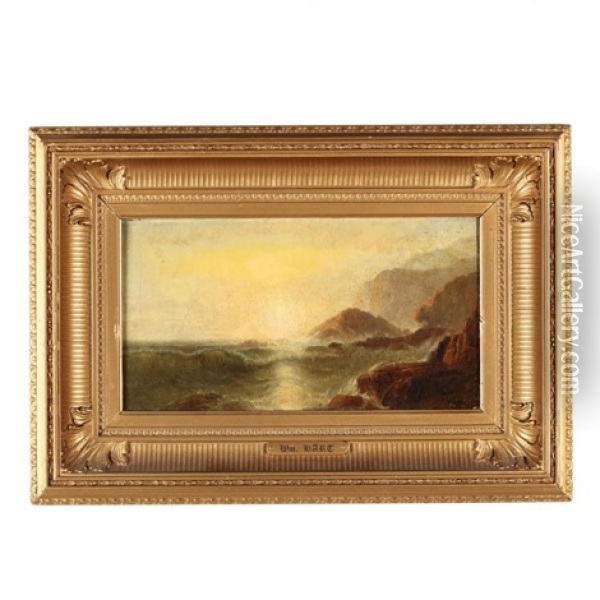 Rocky Coastline Oil Painting - William M. Hart