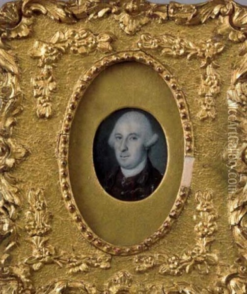 Portrait Of James Blair In A Brown Coat And White Stock With Powdered Hair Oil Painting - Charles Willson Peale