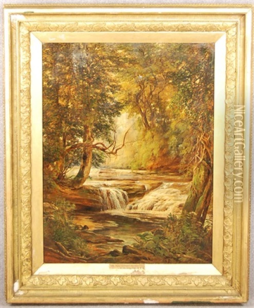 The River Cessnock, Ayrshire Oil Painting - Frederick William Hulme