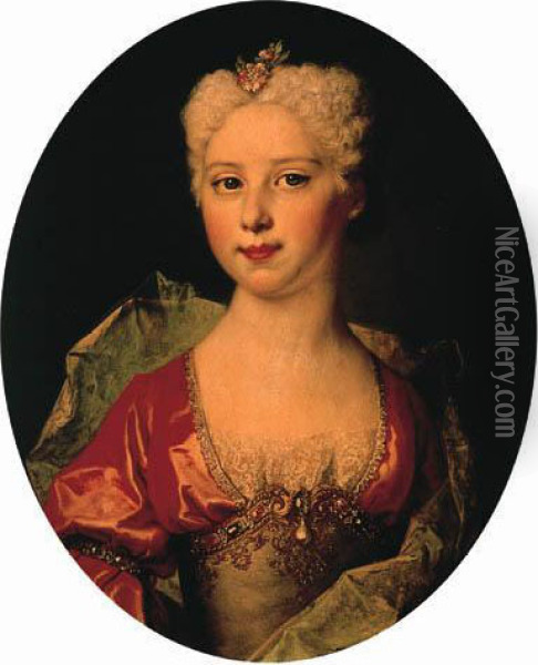 Portrait Of Marie-elisabeth Pommyer Oil Painting - Nicolas de Largillierre