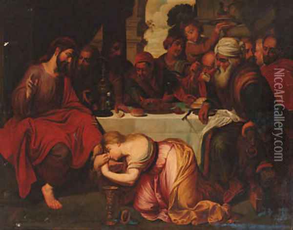 Christ in the House of Simon the Pharisee Oil Painting - Sir Peter Paul Rubens