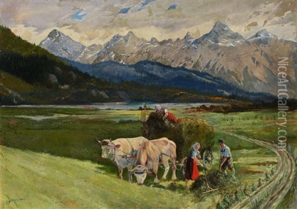 Heuernte Oil Painting - Albert Singer