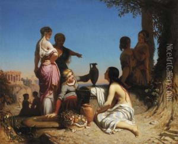 L'offrande Grecque Oil Painting - Eugene Roger