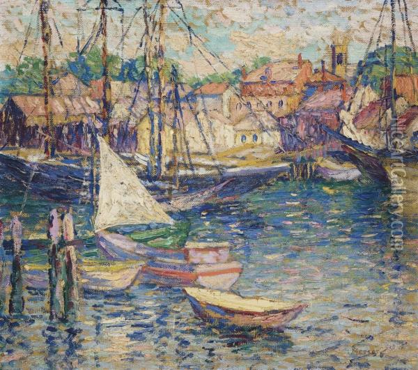 Harbor Oil Painting - Lillian Burk Meeser