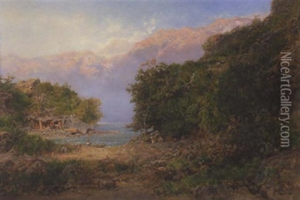 Picnic At The Cove Oil Painting - Otto Reinhold Jacobi