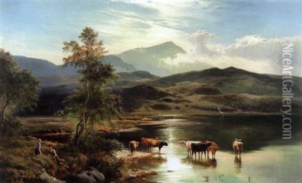 Lever's Waters, Coniston Oil Painting - Sidney Richard Percy