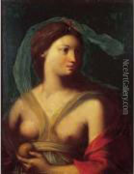 Venus Tenant Une Pomme. Oil Painting - Giacinto Brandi