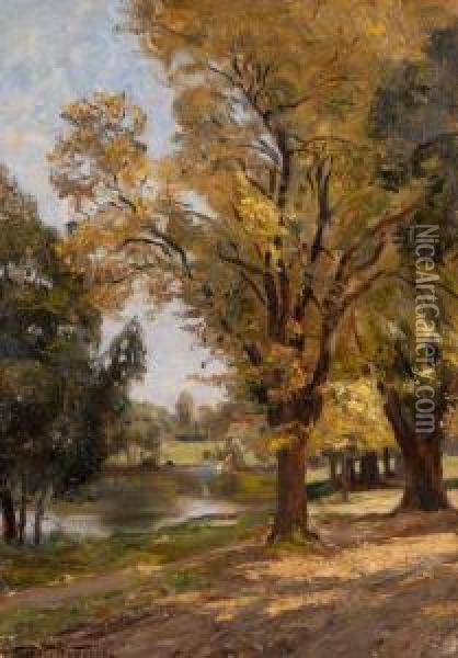 Early Fall Landscape Oil Painting - Theodor Wedepohl