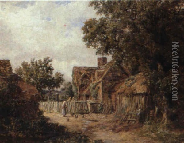 Farm Near Temple Balsal, Warwickshire Oil Painting - Samuel Henry Baker