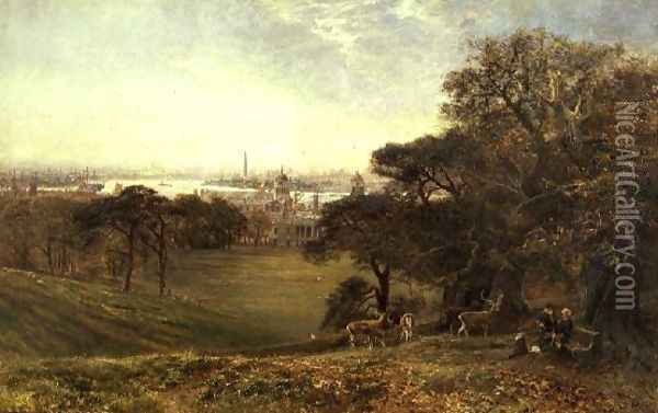 View of the Thames at Greenwich Oil Painting - George Vicat Cole