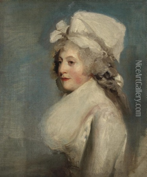 Portrait Of Judith Noel, Lady Milbanke, In A White Dress And Bonnet Oil Painting - Thomas Lawrence