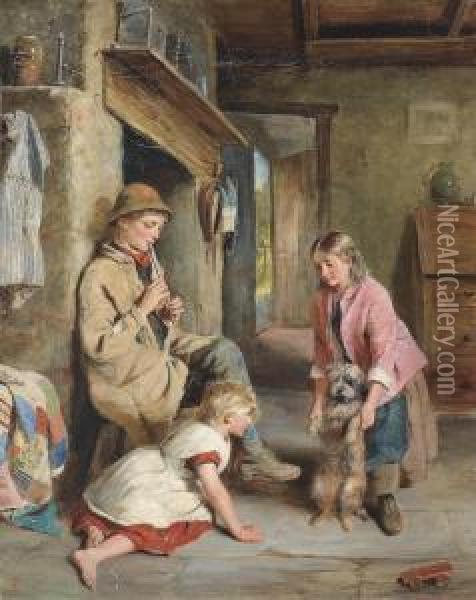 Playtime Oil Painting - John Wells Smith
