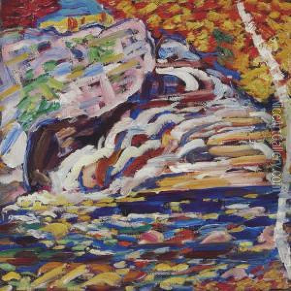 Autumn Cascade Oil Painting - Marsden Hartley