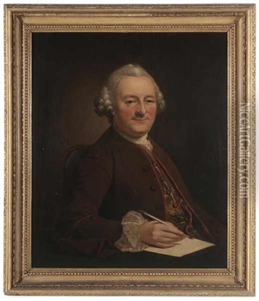 Portrait Said To Be Samuel Lloyd, Esq (1701-1775), Trustee Of The Colony Of Georgia Oil Painting - Mason Chamberlin