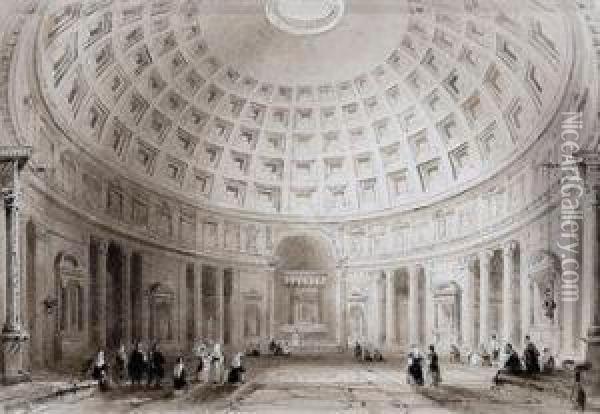 The Interior Of St. Peter's, Rome Oil Painting - William Henry Bartlett