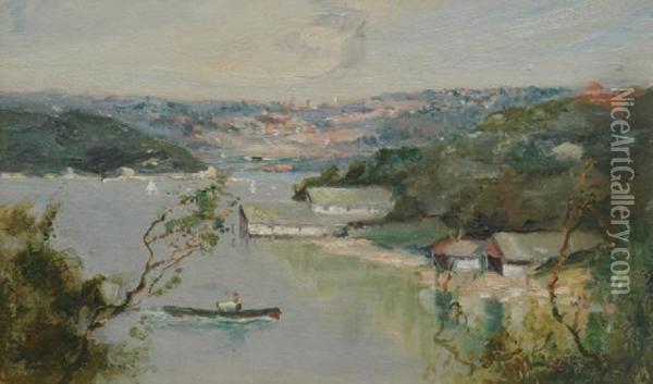 Mosman Bay Oil Painting - John D. Banks