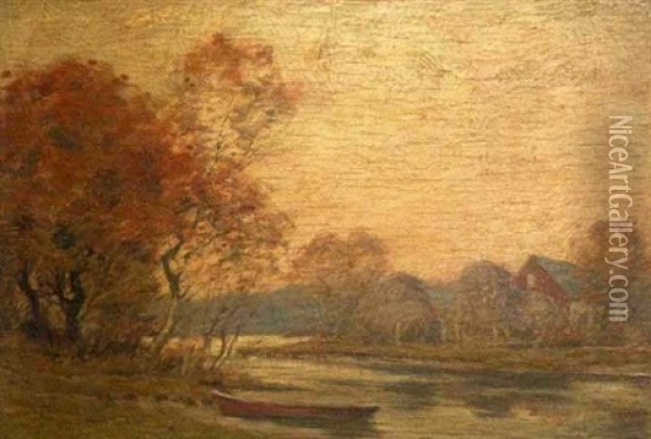 Autumn Landscape Oil Painting - George Matthew Bruestle