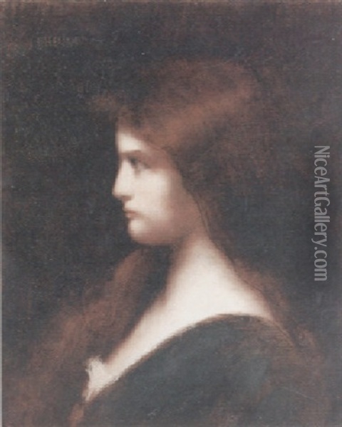 An Auburn Beauty Oil Painting - Jean Jacques Henner