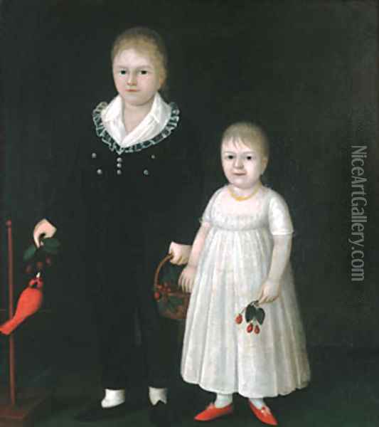 Edward and Sarah Rutter 1805 Oil Painting - Joshua Johnson