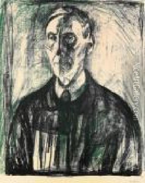 Professor Kristian Schreiner 1928 Oil Painting - Edvard Munch
