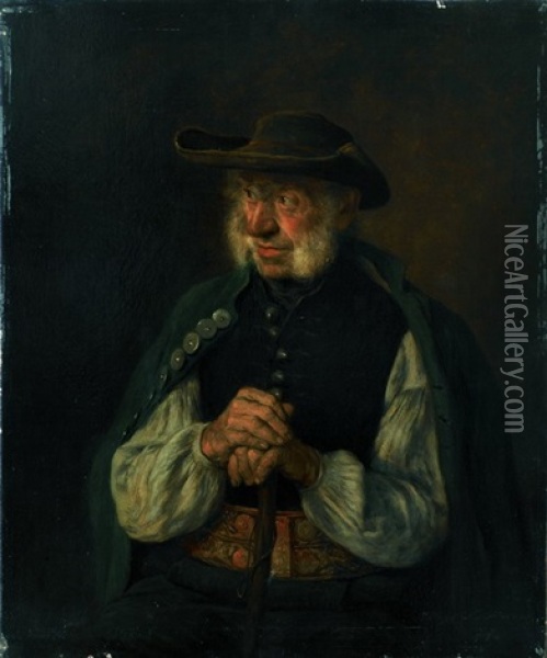Alter Bauer Oil Painting - Hugo Wilhelm Kauffmann